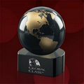 Marble Globe Award on Crescent Base/ Black - 4 1/2" High